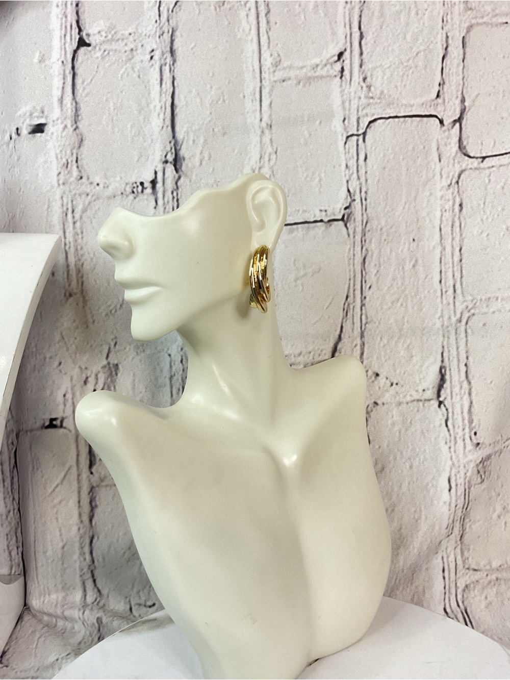 ππ Anne Klein Shiny Gold Multi-Loop Hoop Earrings - Picture 4 of 6